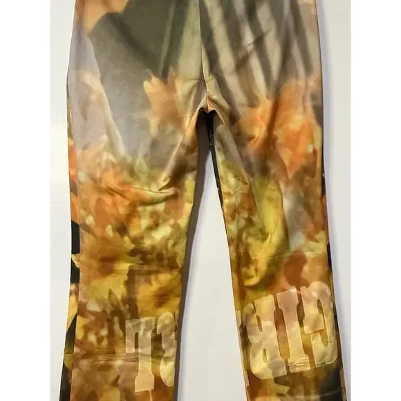 Elliss Orange Sunflower Jeans Print Multi Graphic Size Large NWT Organic Cotton